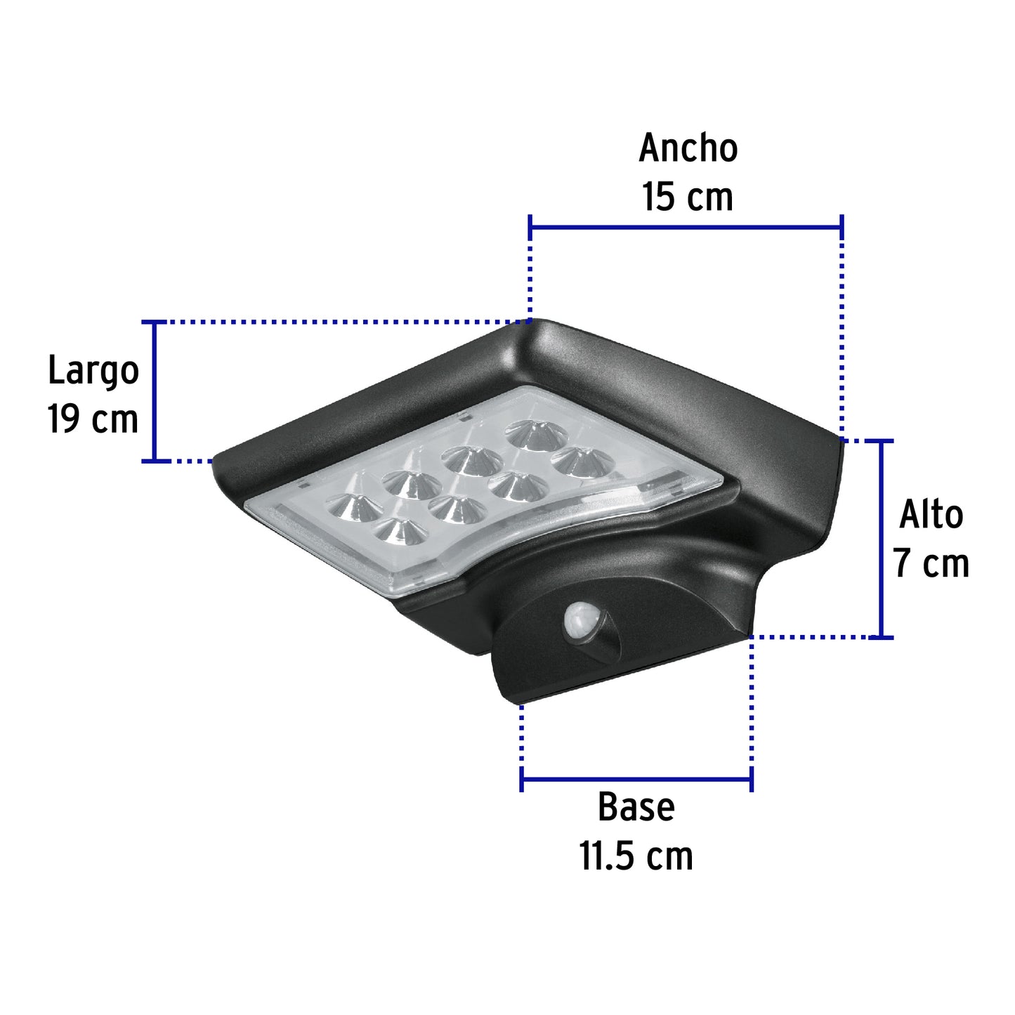Arbotante solar LED 4 W con sensor de movimiento