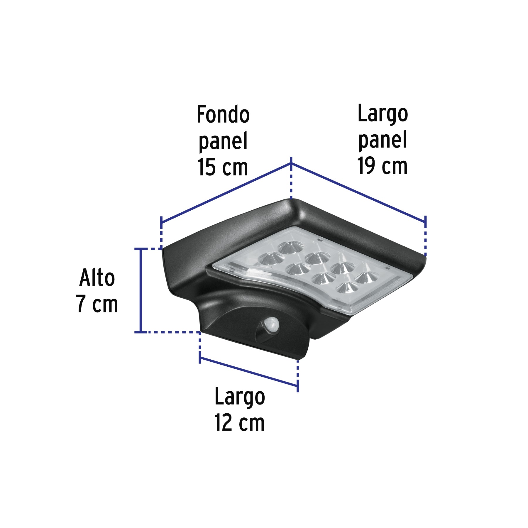 Arbotante solar LED 4 W con sensor de movimiento