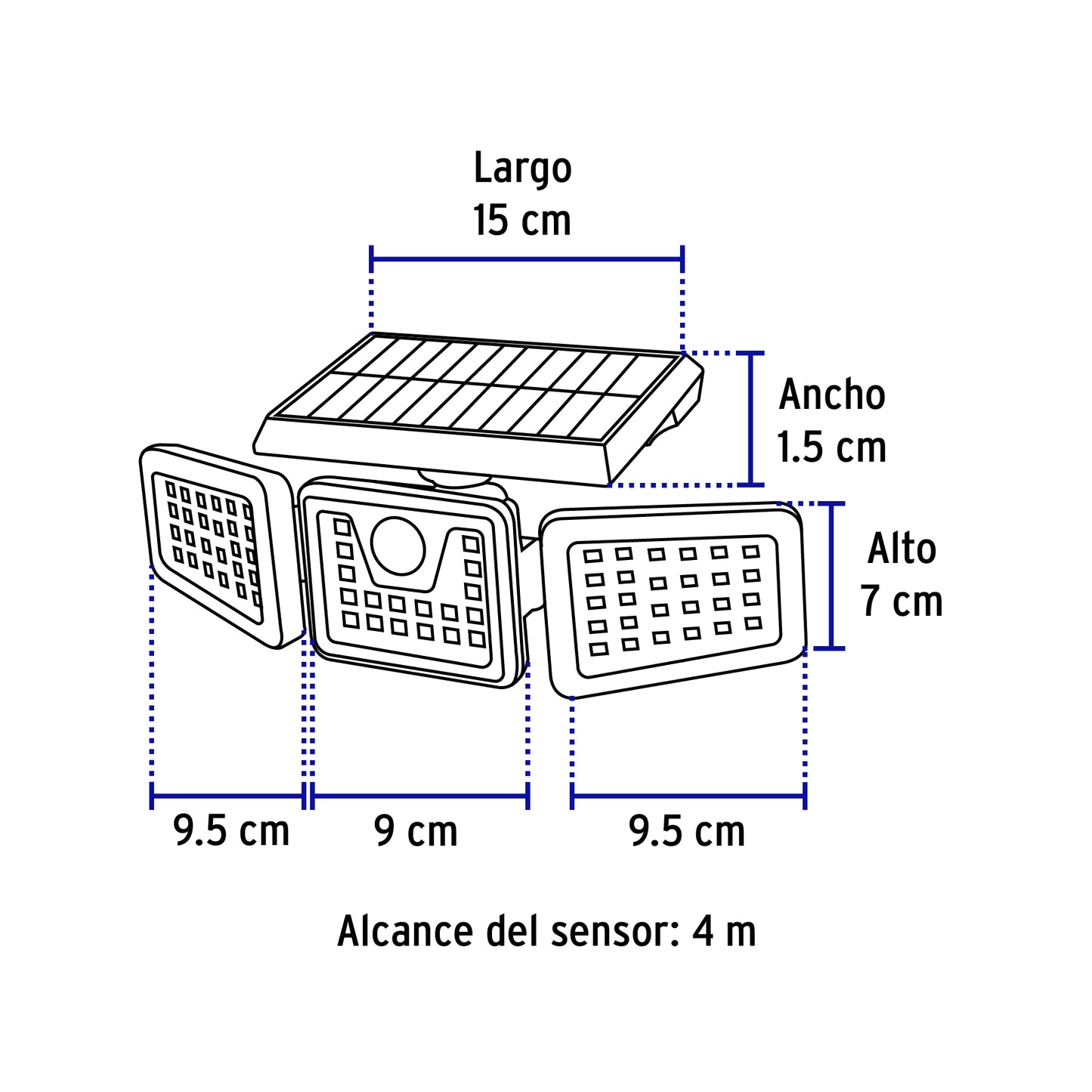 Luminario Solar LED 8 W con sensor de movimiento, Volteck