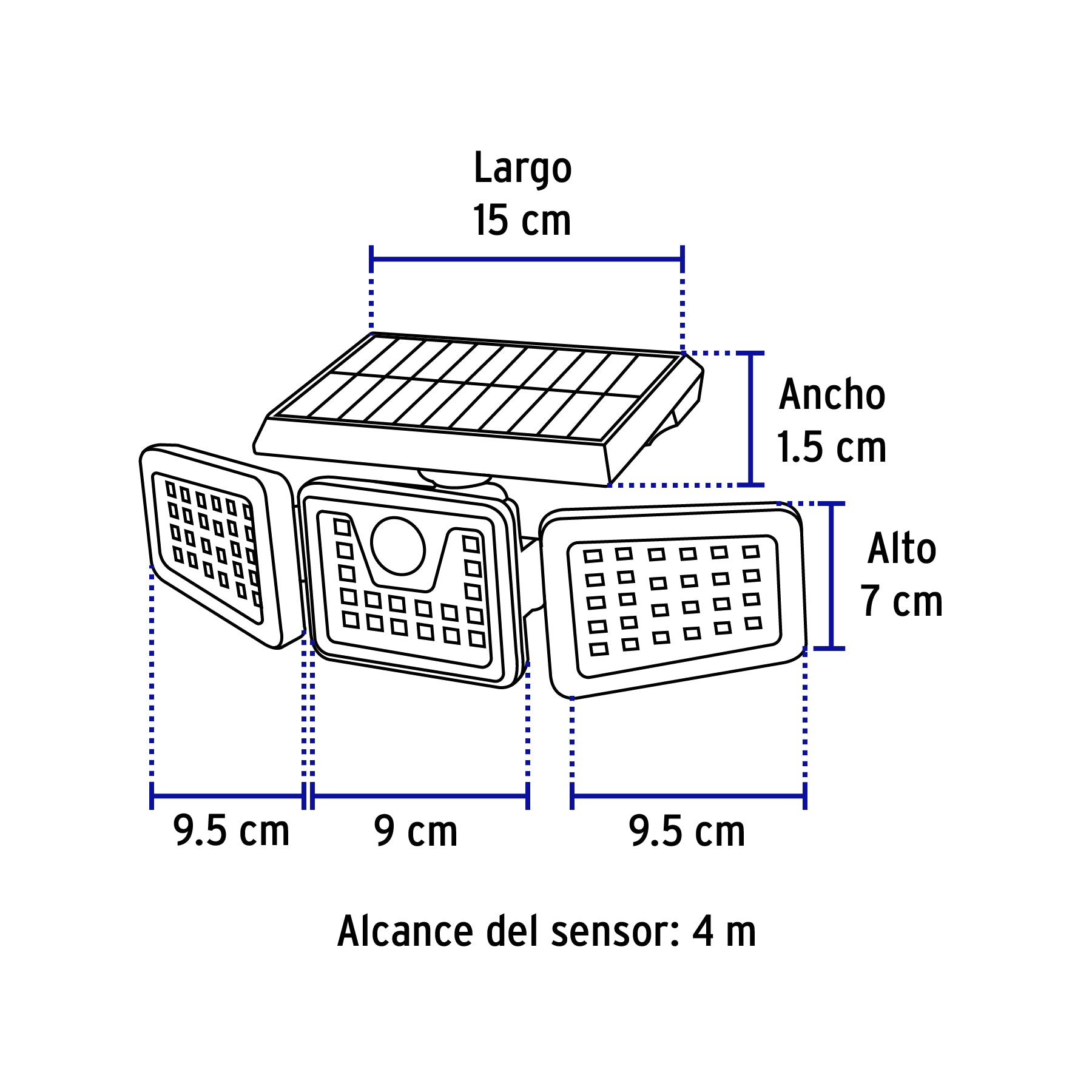 Luminario Solar LED 8 W con sensor de movimiento, Volteck