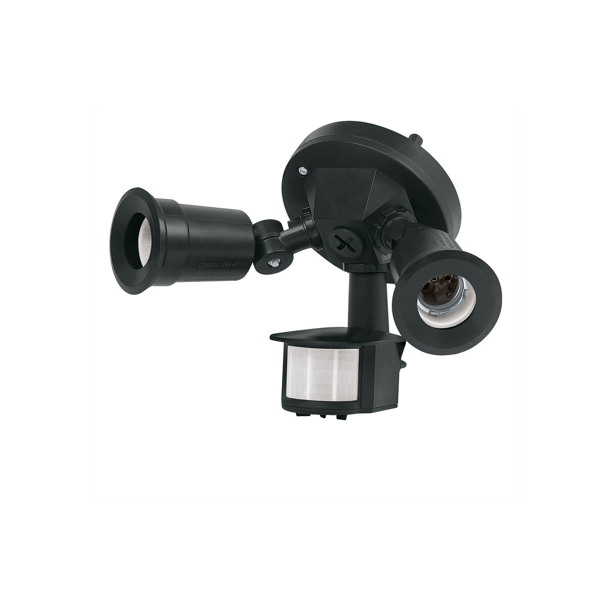Arbotante negro con sensor de movimiento, 2XE26, Max. 300 W
