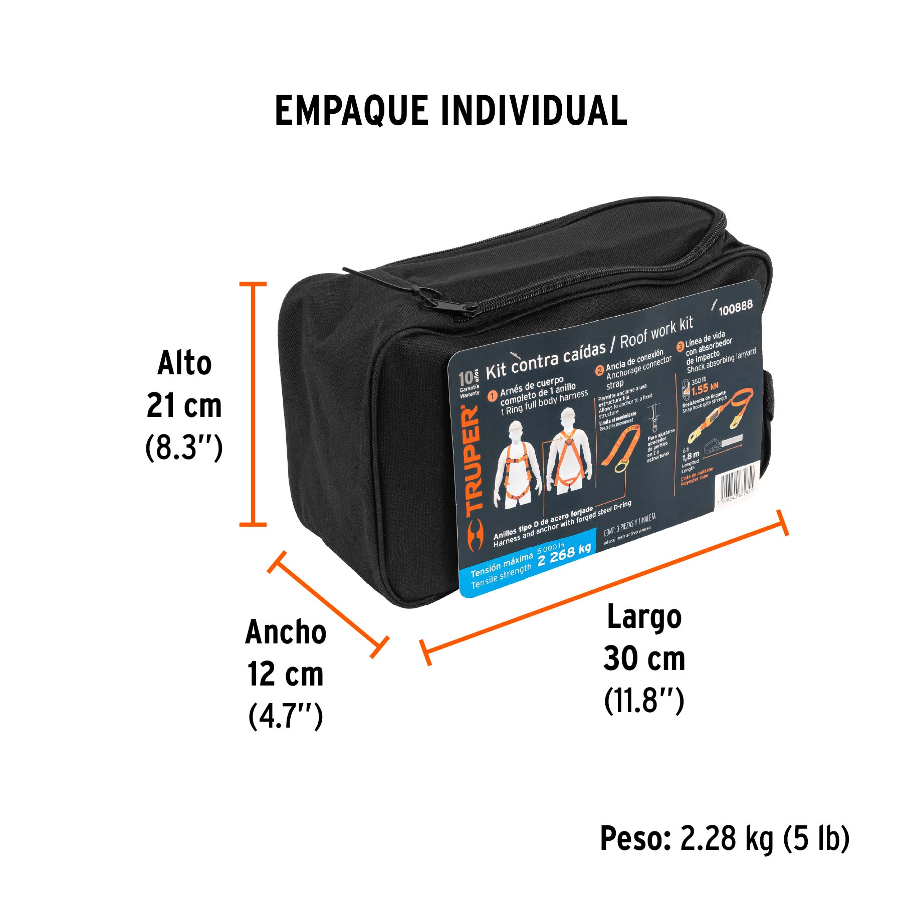 Kit contra caídas,arnés de un anillo