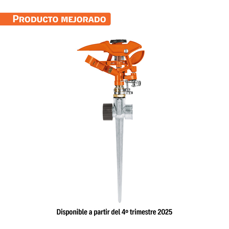 Aspersor metálico dos vías, estaca de 11"