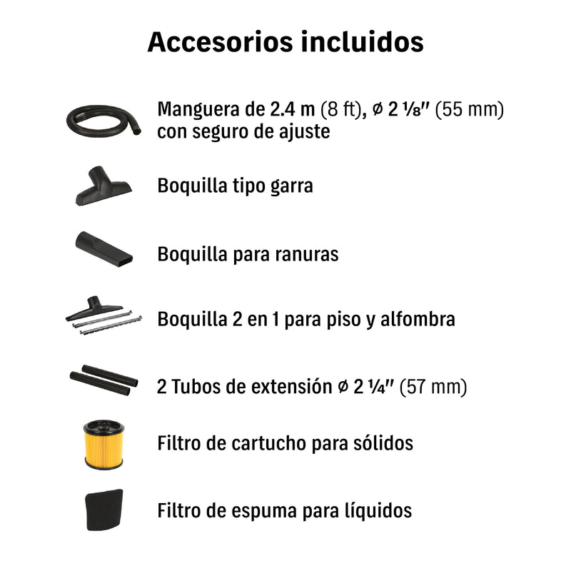 Aspiradora en acero inoxidable, 16 Galones