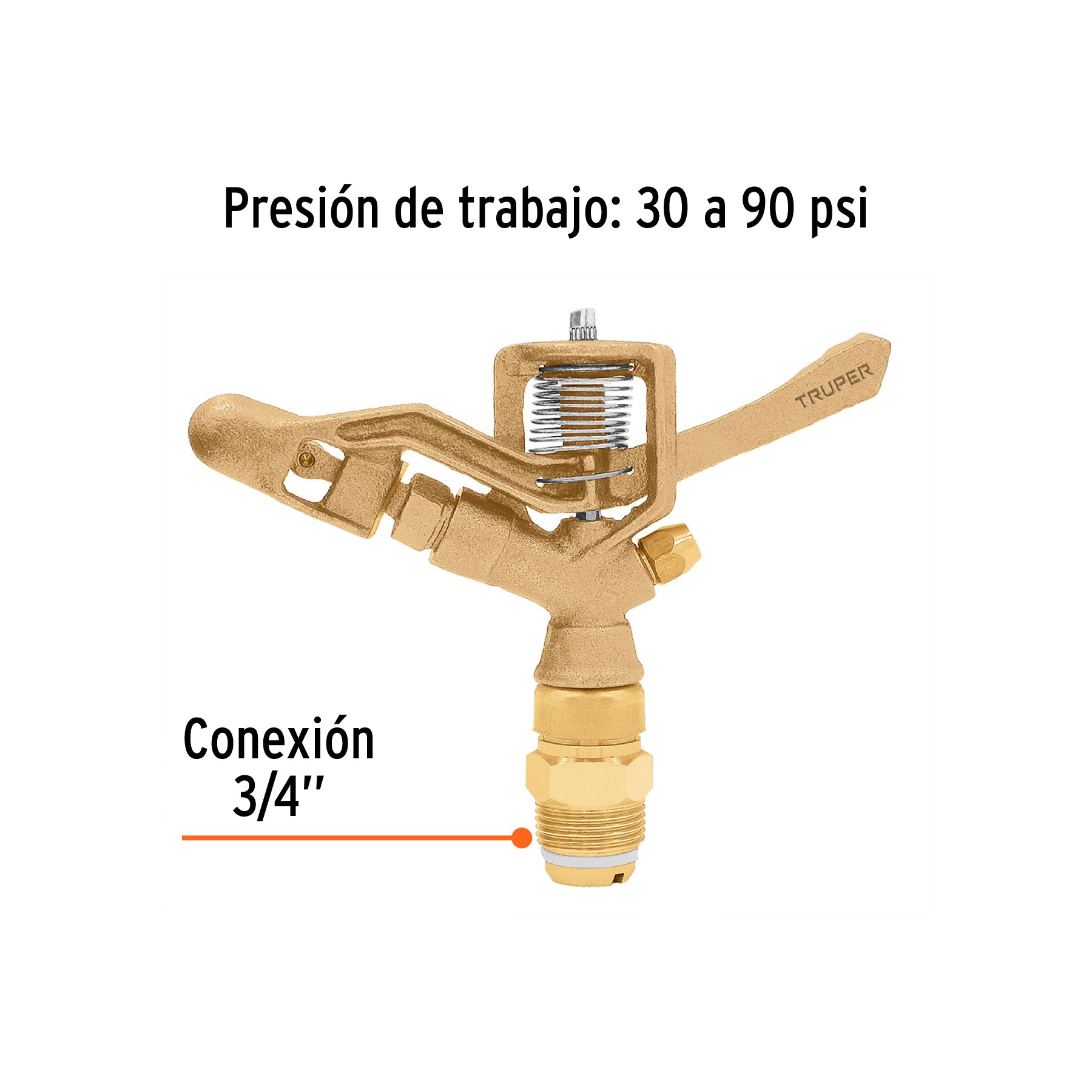 Aspersor agrícola 3/4", fundido en latón