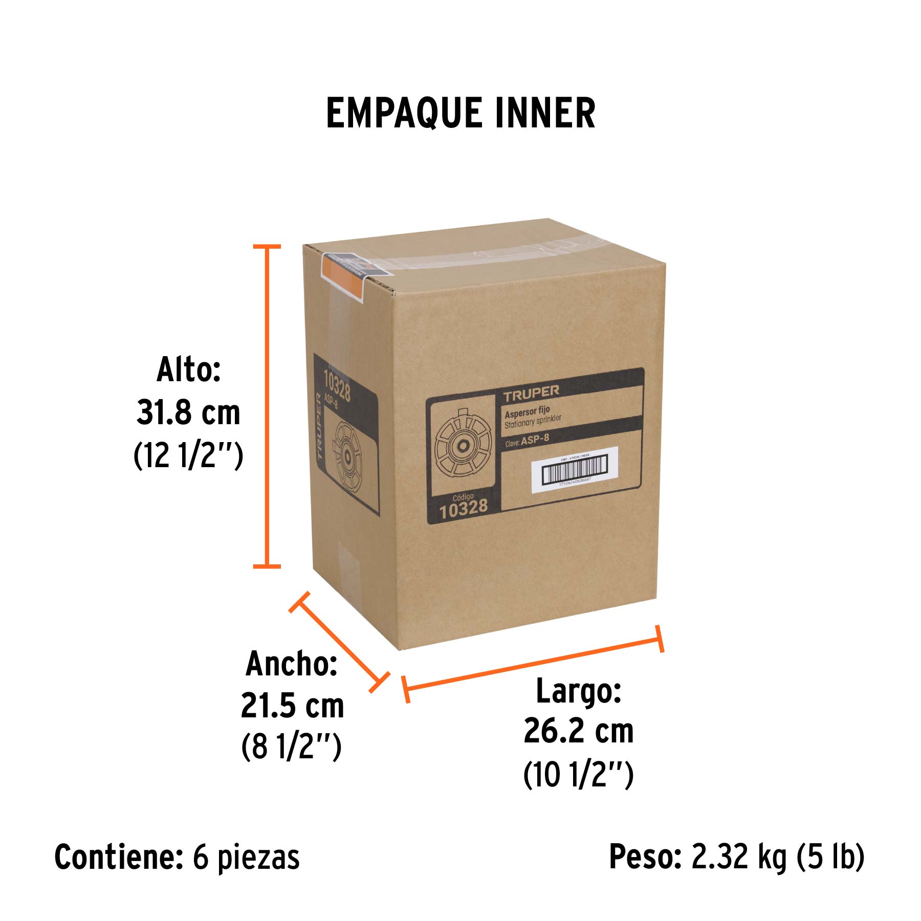 Aspersor de 8 funciones base aluminio