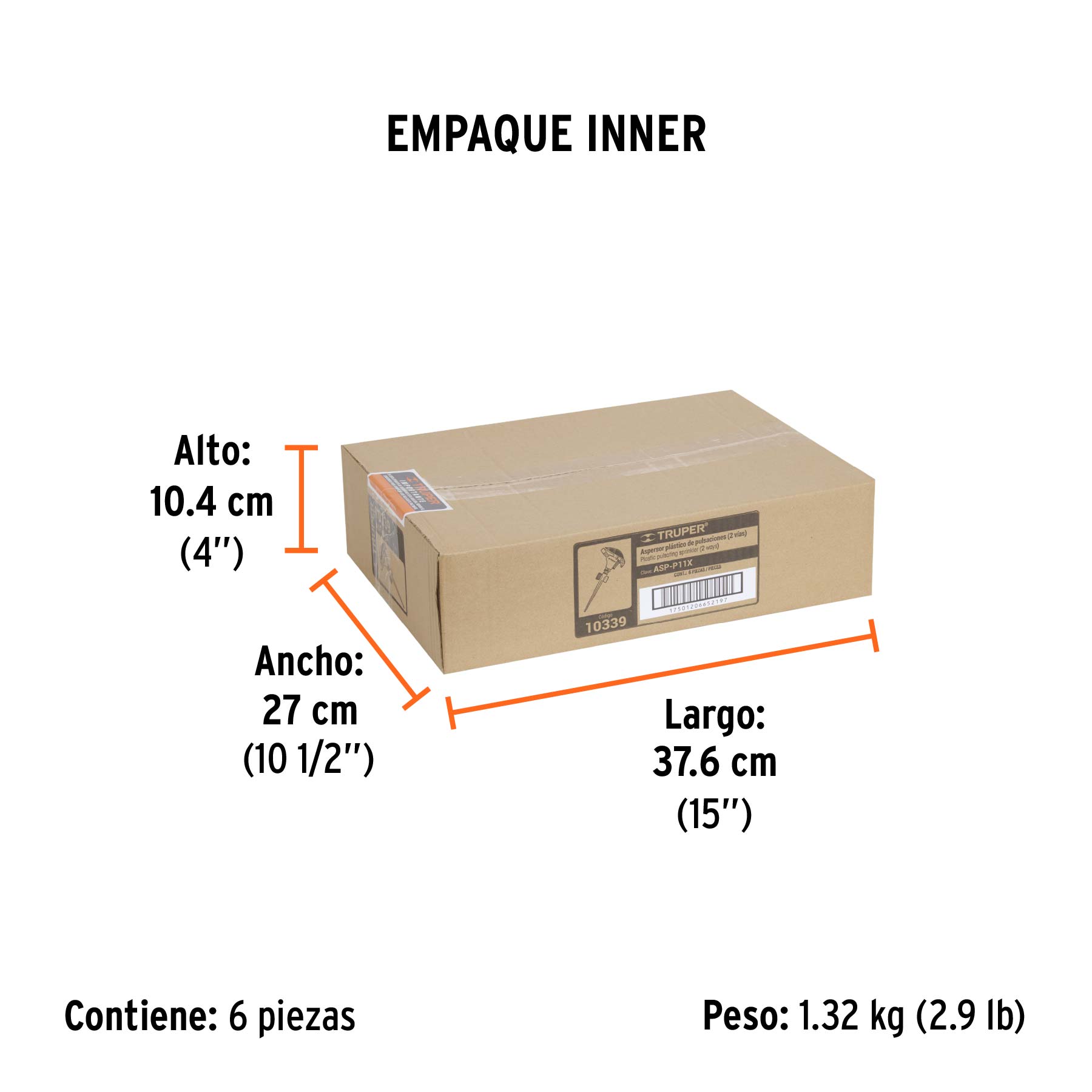 Aspersor plástico dos vías, estaca de 11"