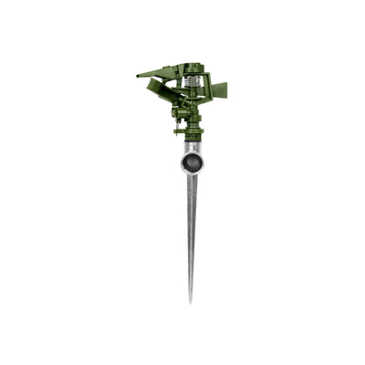 Aspersor verde, plástico, estaca de 11", pretul