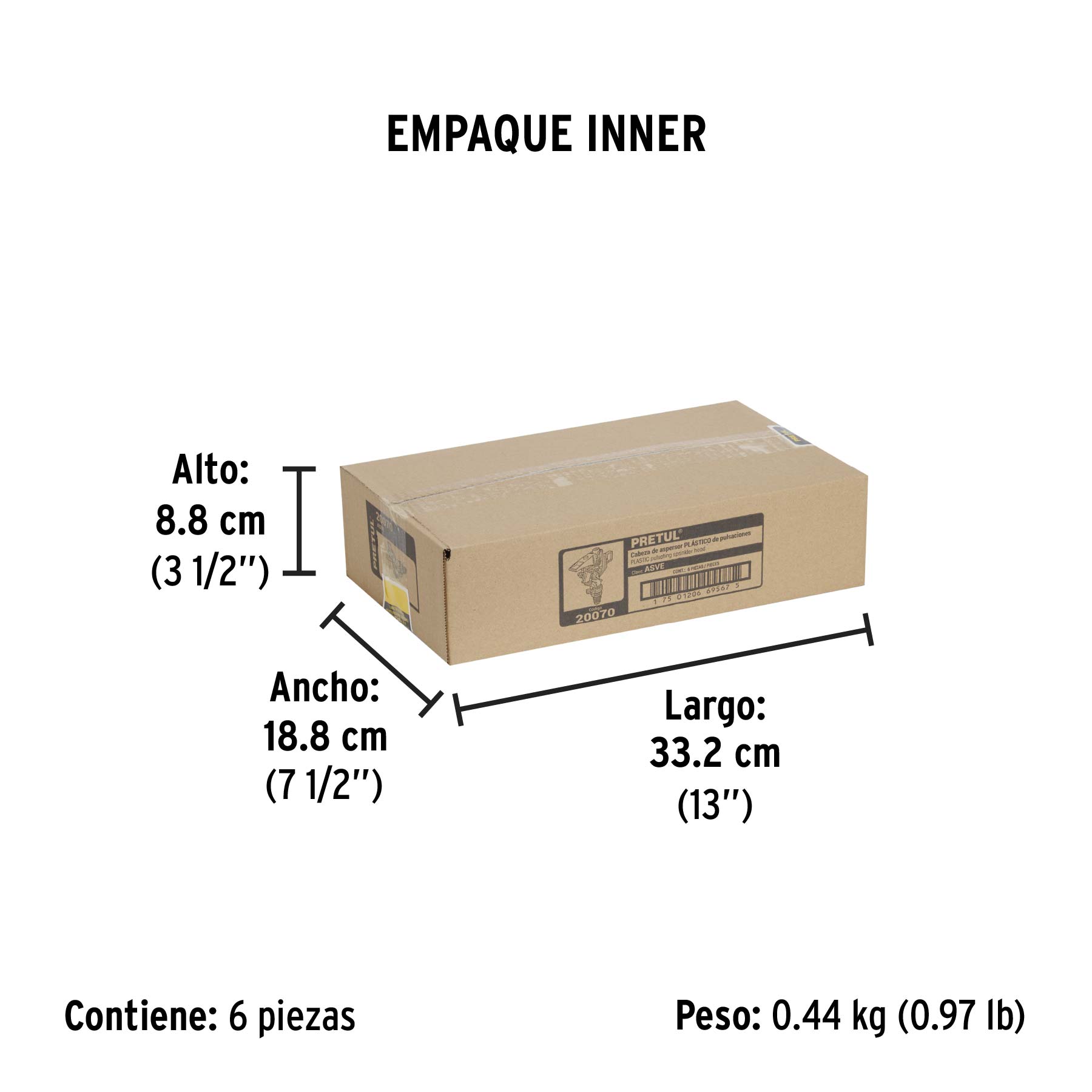 Aspersor verde, plástico, pretul