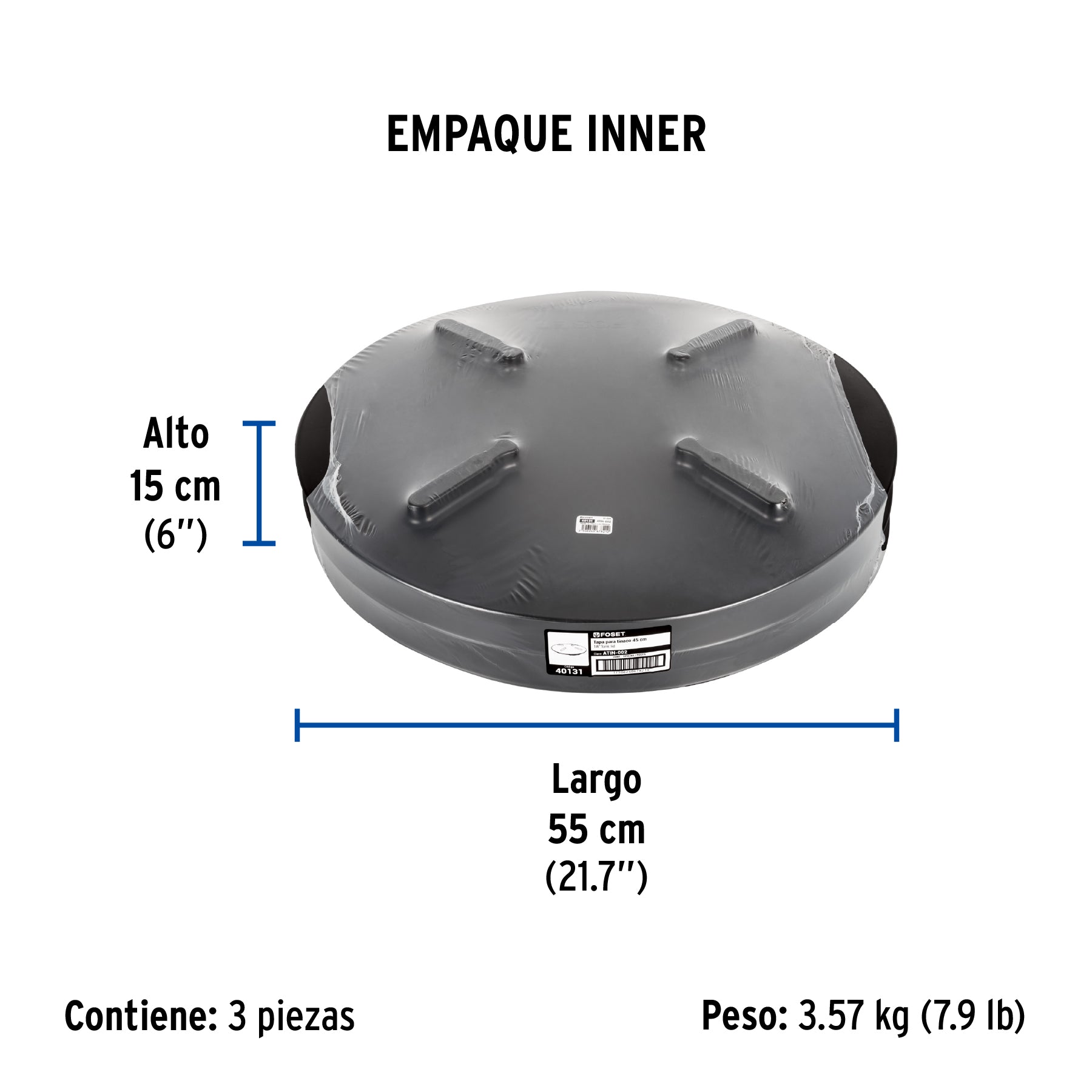 Tapa para tinaco, 18'