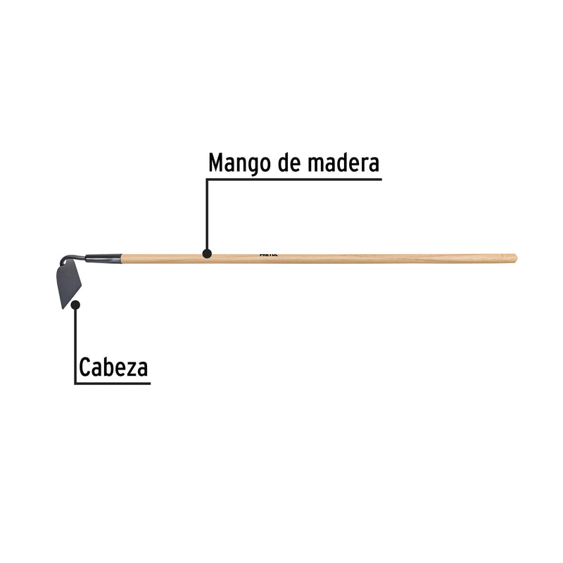 Azadón tipo jardinero 6", mango 48", Pretul