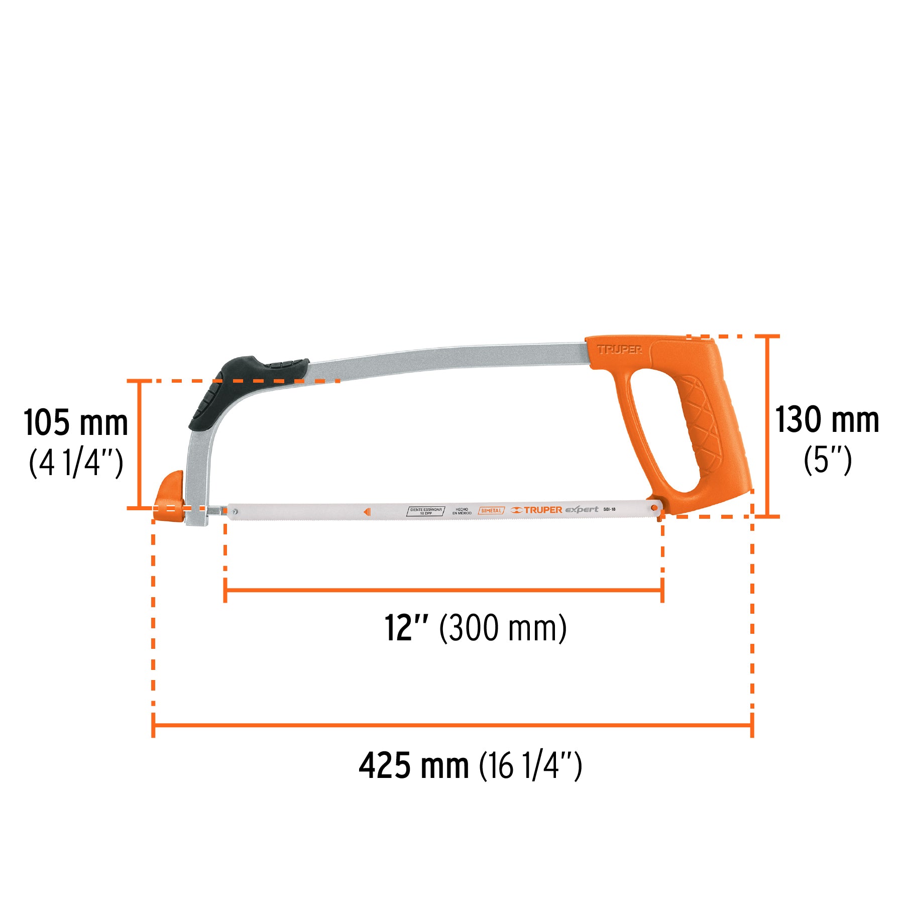 Arco profesional tubular para segueta 12"