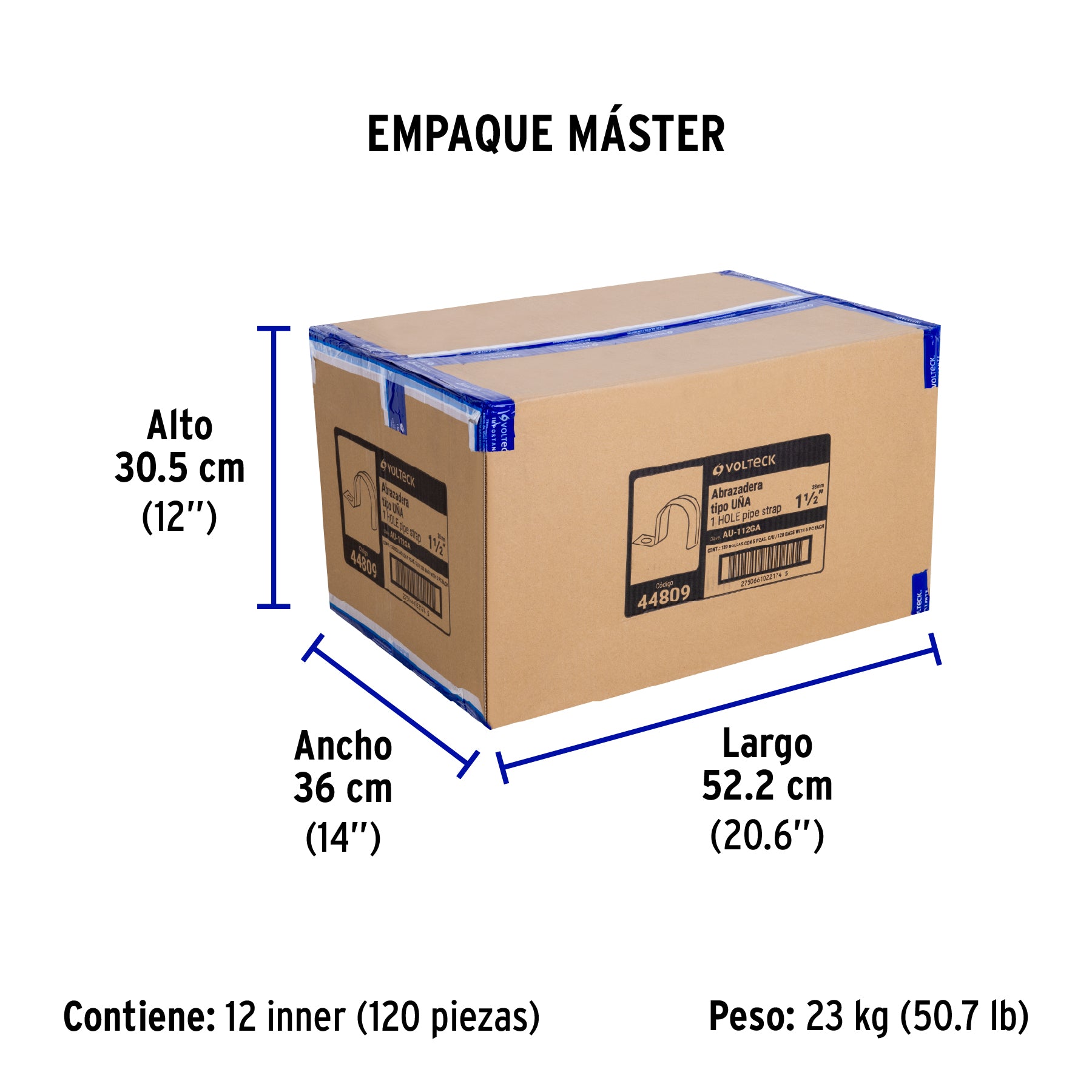 Bolsa c/5 abrazaderas tipo uña 1-1/2' p/tubo pared gruesa
