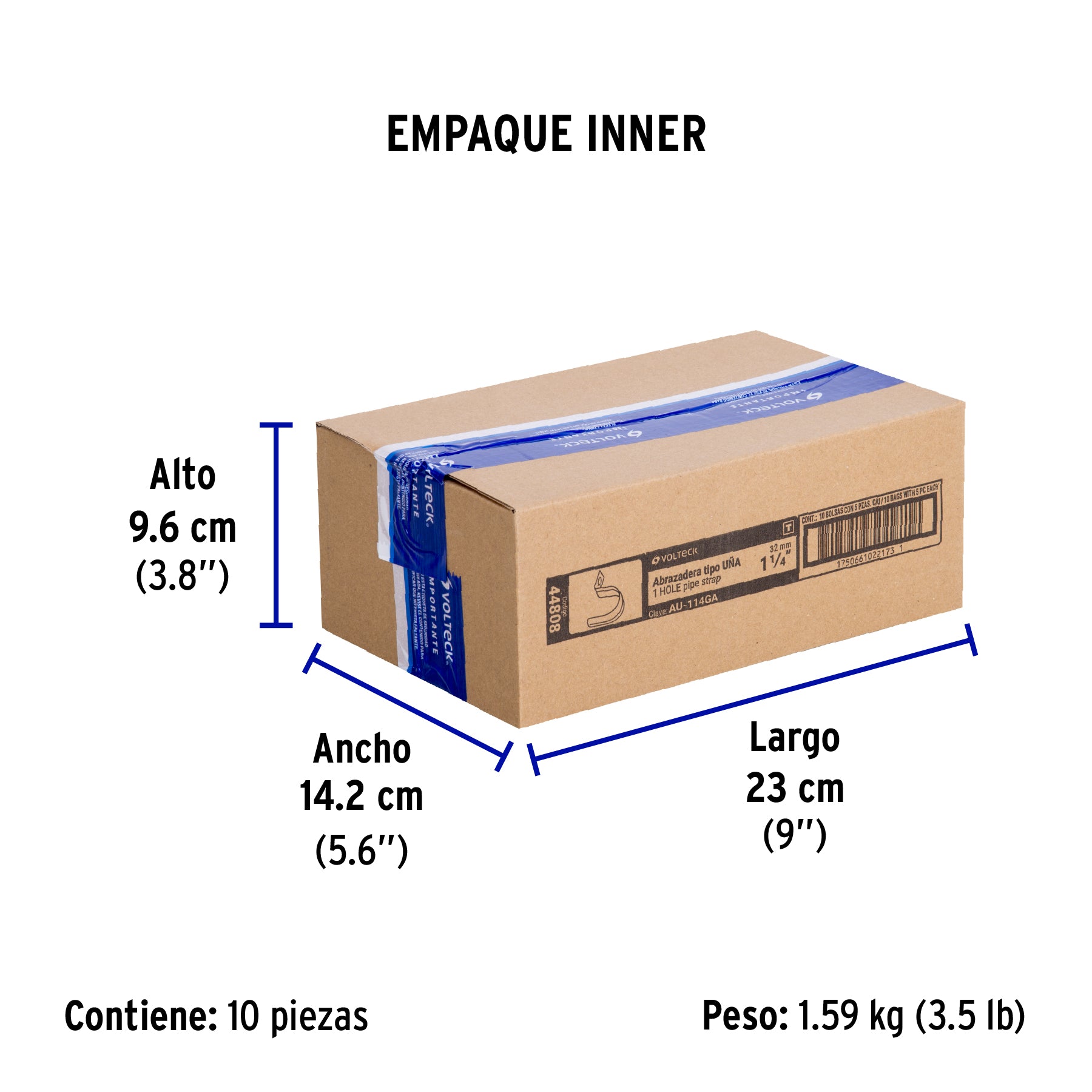 Bolsa c/5 abrazaderas tipo uña 1-1/4' p/tubo pared gruesa
