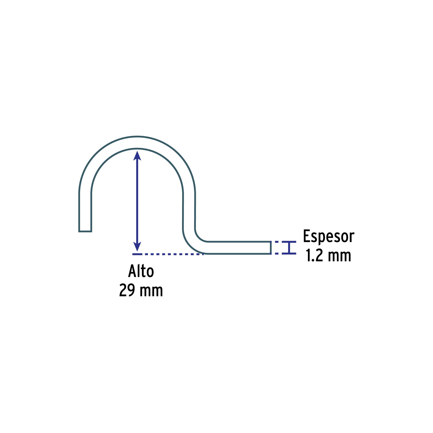 Abrazadera tubo tipo uña 1-1/4", bolsa con 5 pzas, Volteck