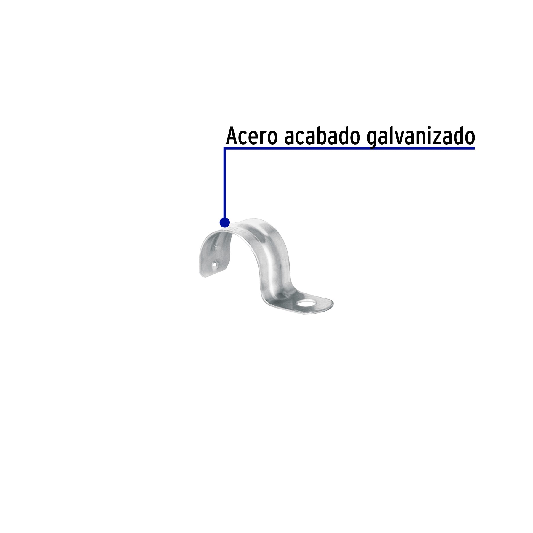 Abrazadera de tubo tipo uña 1", bolsa con 10 pzas, Volteck