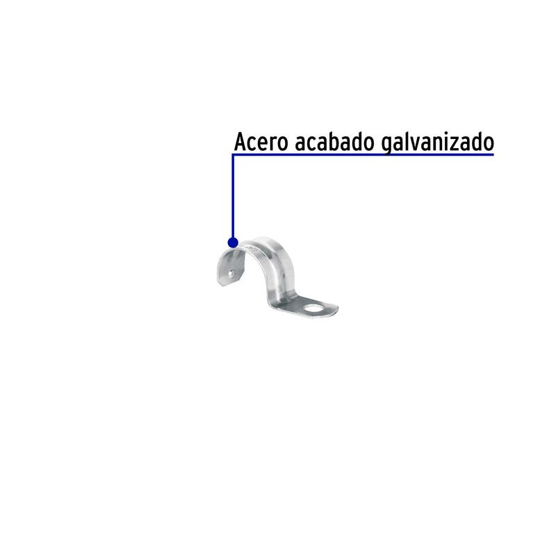 Abrazadera de tubo tipo uña 3/4",bolsa con 10 pzas , Volteck