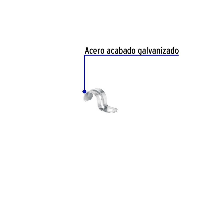 Abrazadera para tubo, tipo uña 3/8", bolsa con 10 pzas
