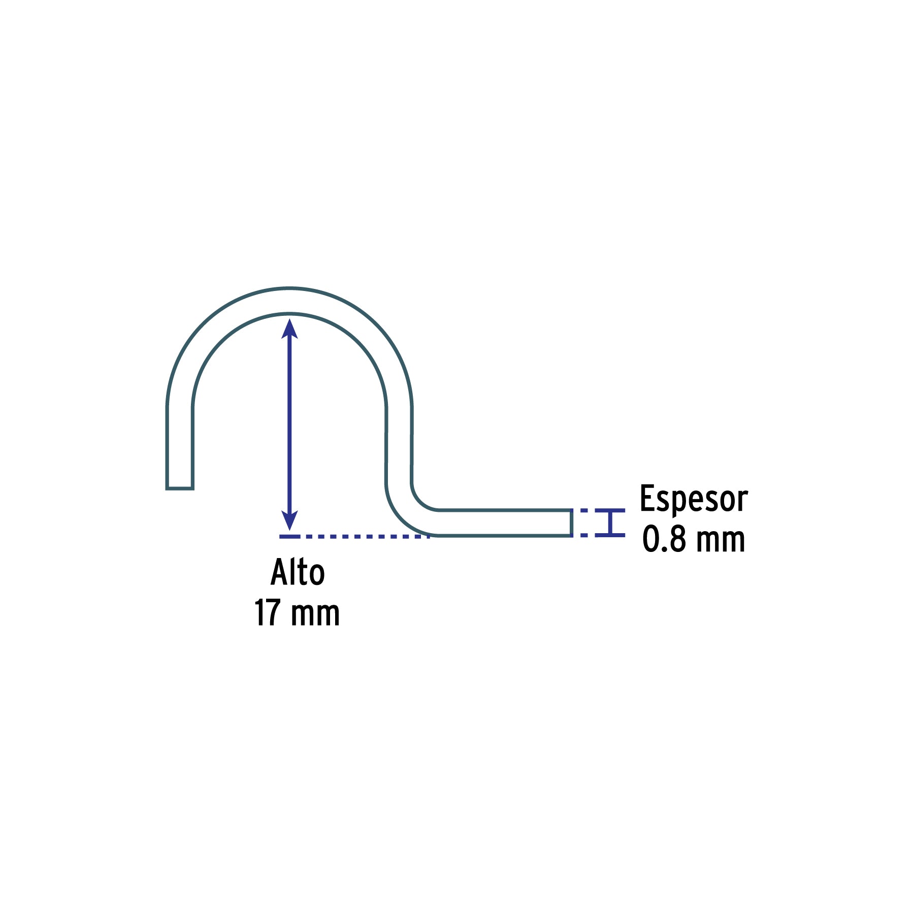 Abrazadera para tubo, tipo uña 3/8", bolsa con 10 pzas