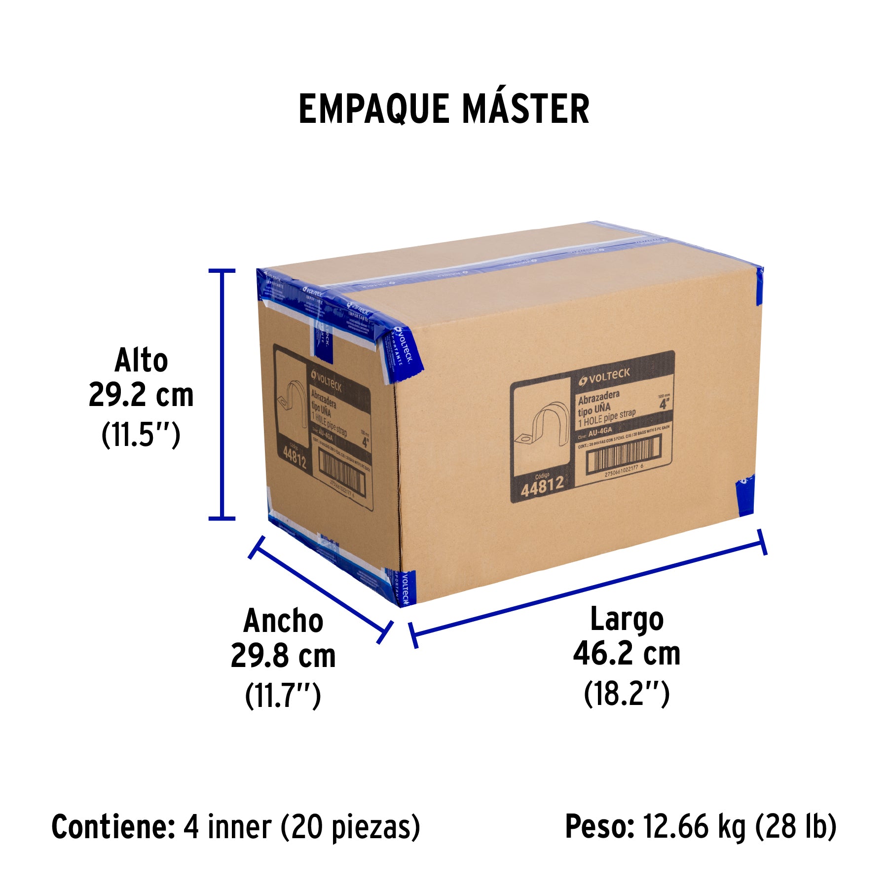Bolsa c/5 abrazaderas tipo uña 4' p/tubo pared gruesa