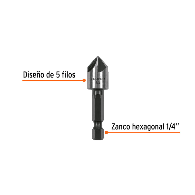Avellanador HSS cambio rápido 1/2', Truper