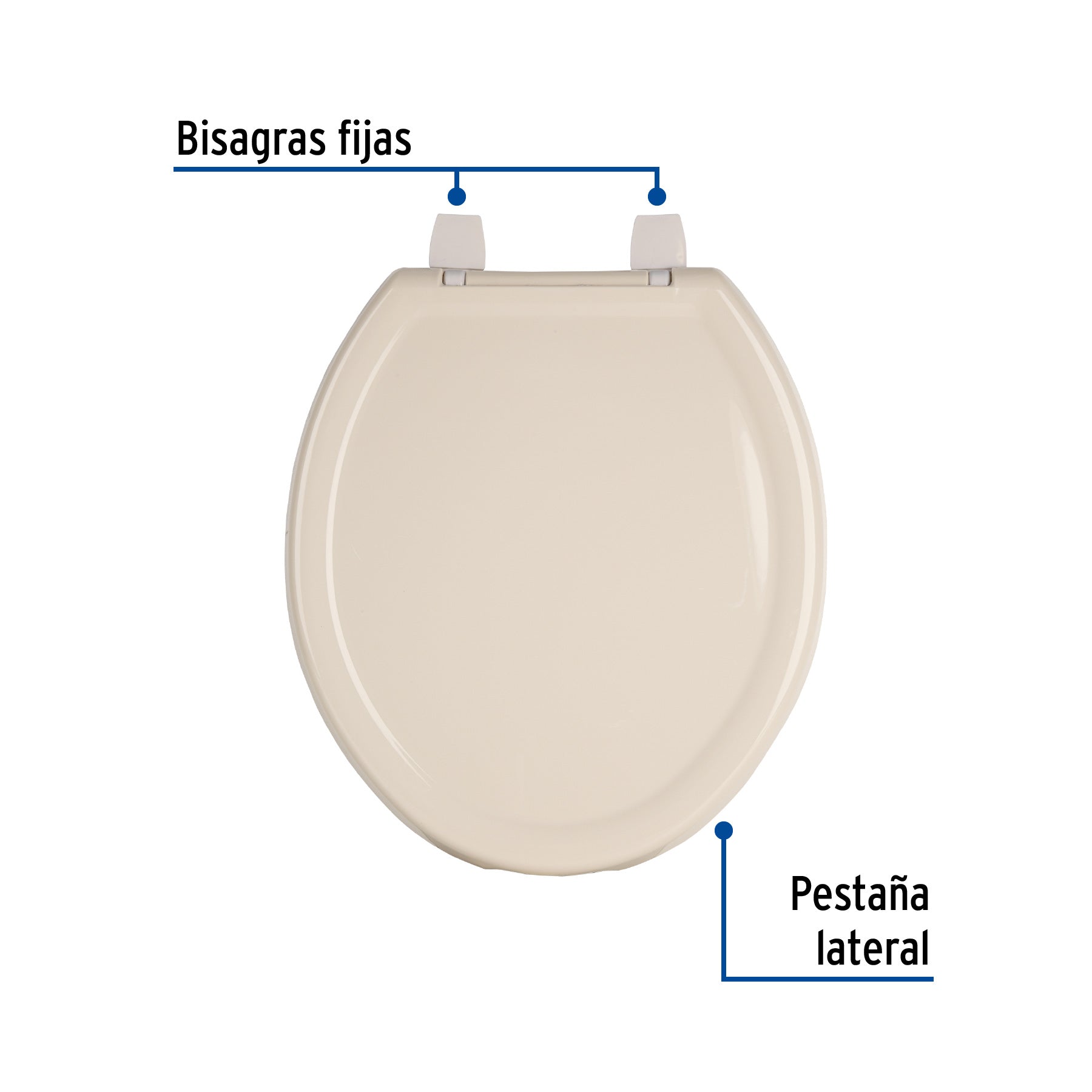 Asiento ligero con tapa para WC, hueso, Foset Basic