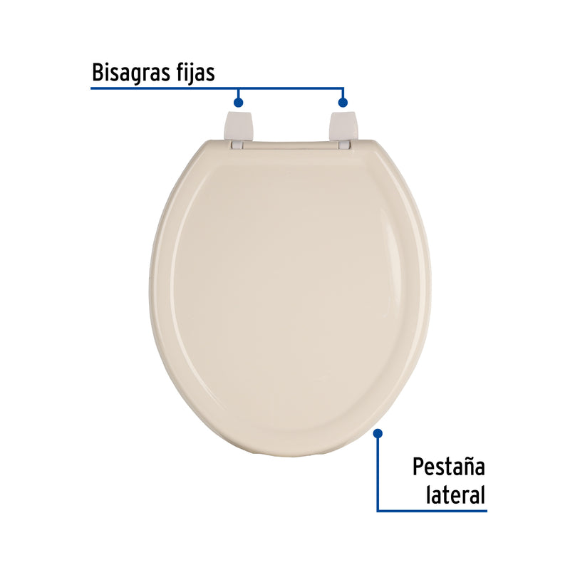 Asiento ligero con tapa para WC, hueso, Foset Basic