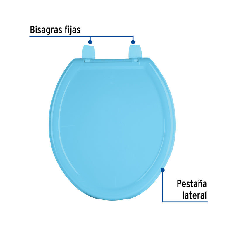 Asiento ligero con tapa para WC, azul, Foset Basic