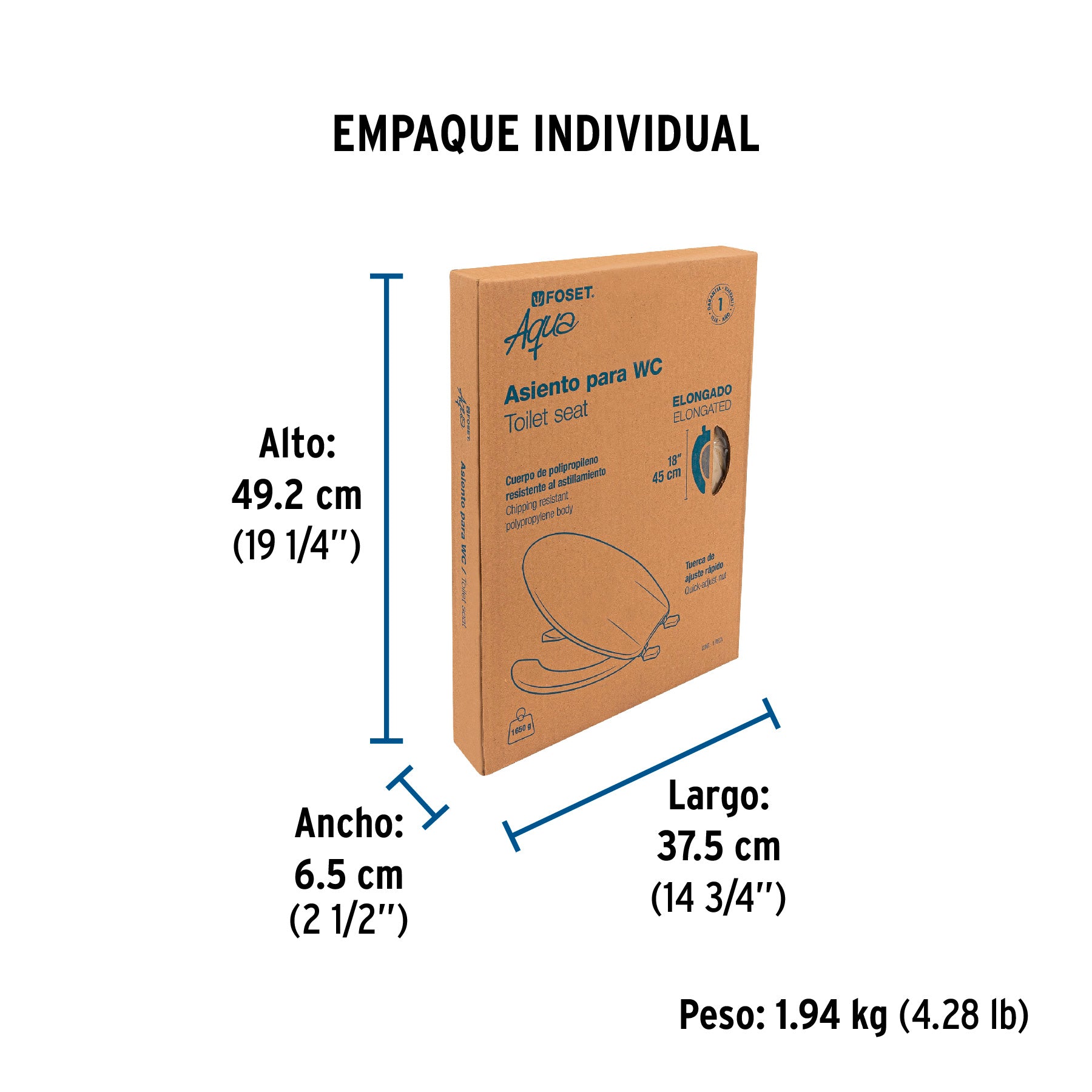 Asiento para WC, 45 cm, beige