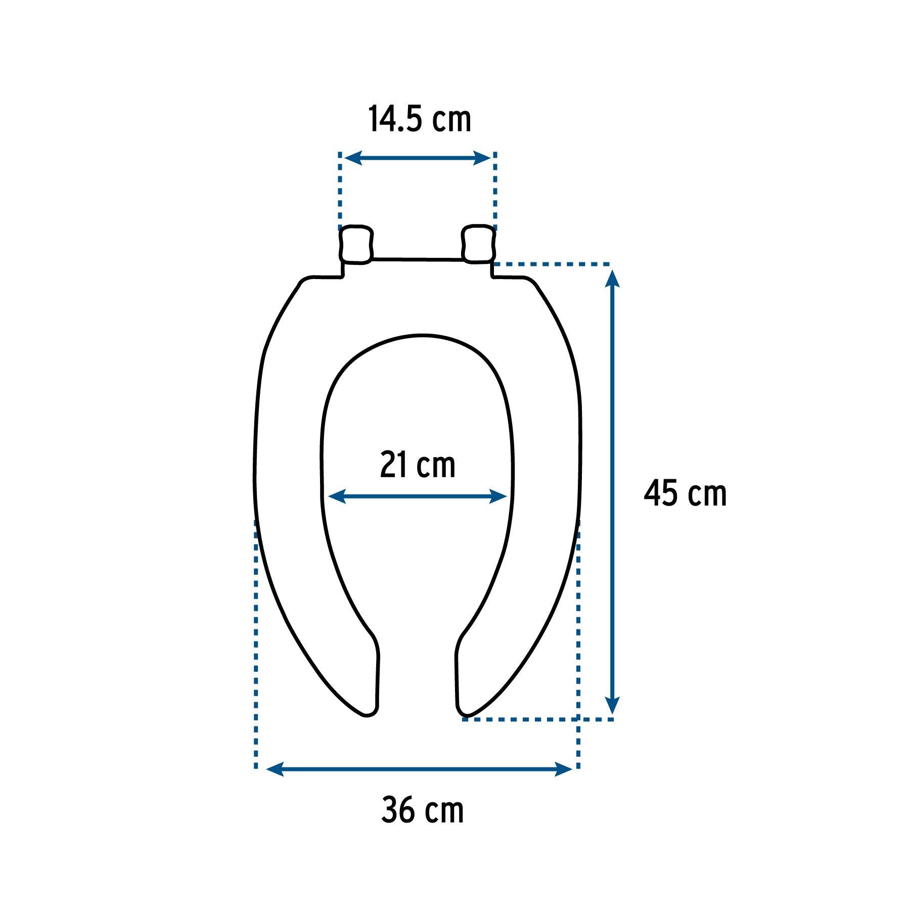 Asiento para WC, 45 cm, azul
