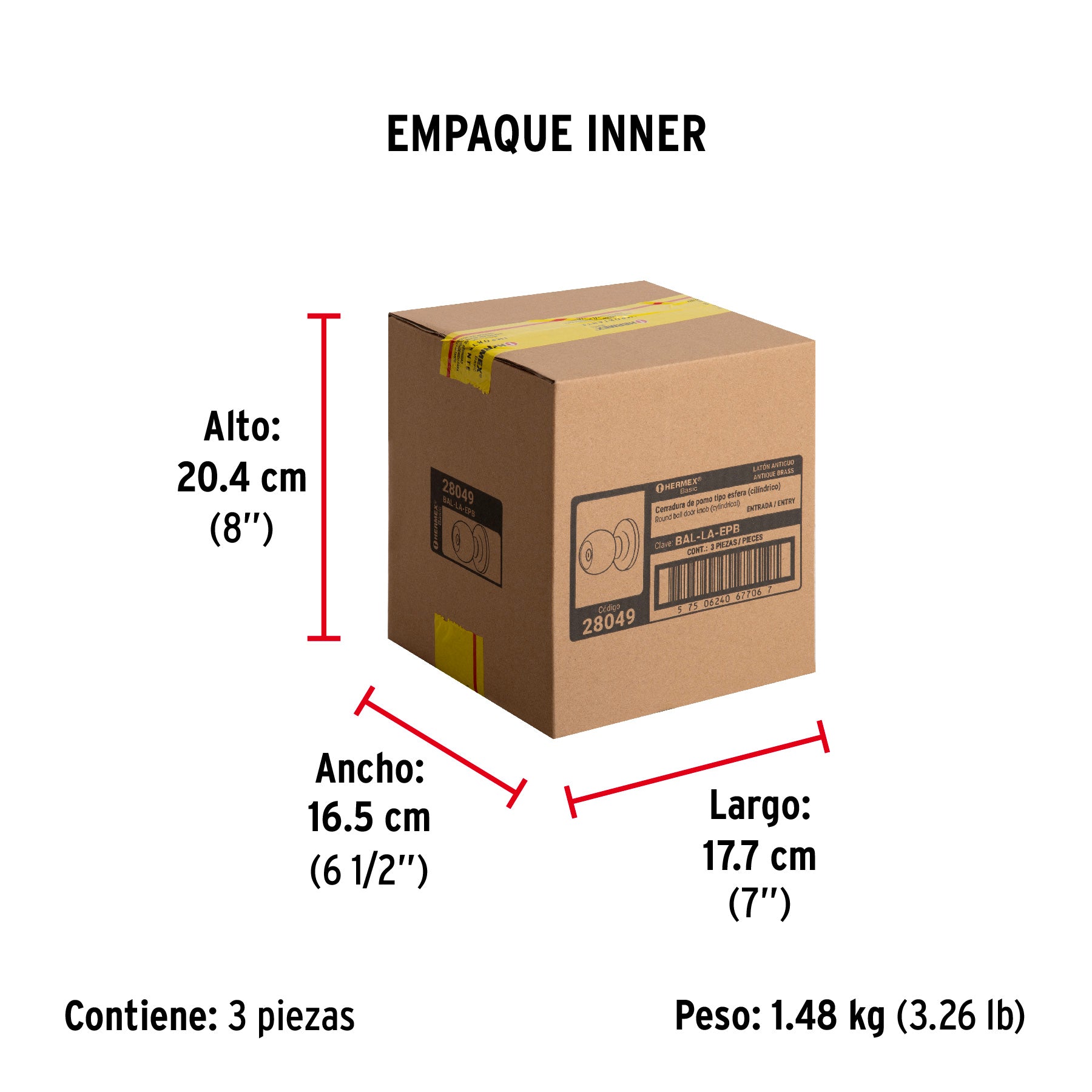 Cerradura esfera,cil, ent, antiguo,HB,blister