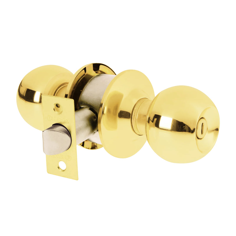 Cerradura pomo, LB, baño, cilíndrica, Hermex Basic