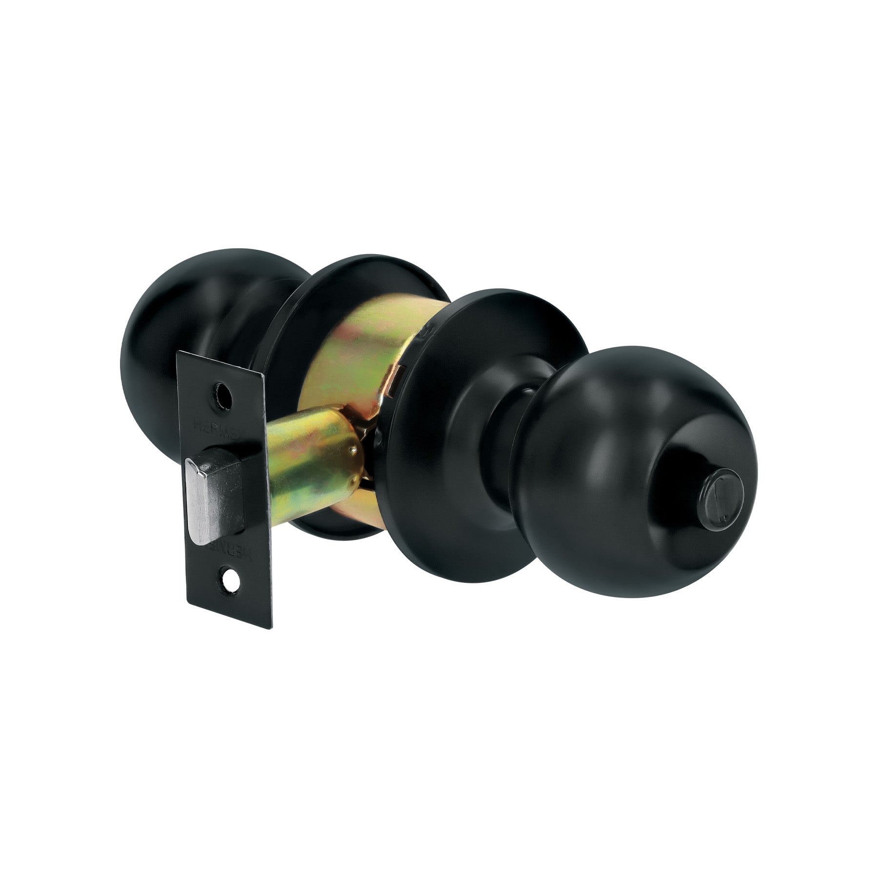 Cerradura tipo esfera, cilíndrico, baño, negro, Basic