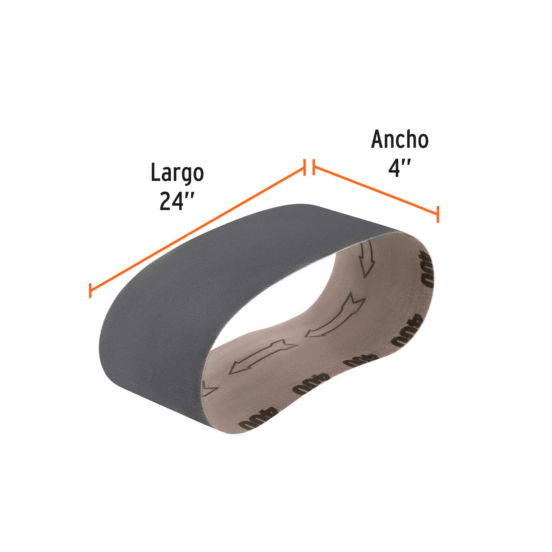 Banda de lija para vidrio 4 X 24" grano 400