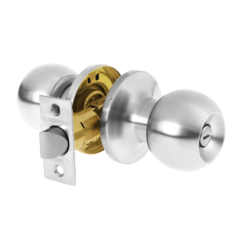 Cerradura pomo, CM, baño, tubular, Hermex Basic