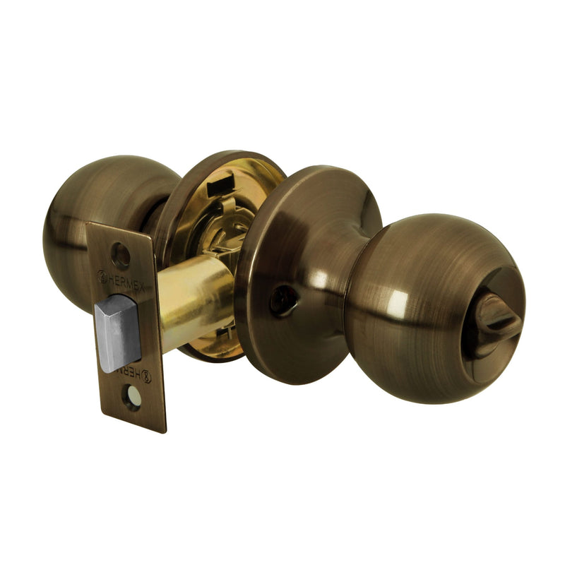 Cerradura pomo, LA, baño, tubular, Hermex Basic