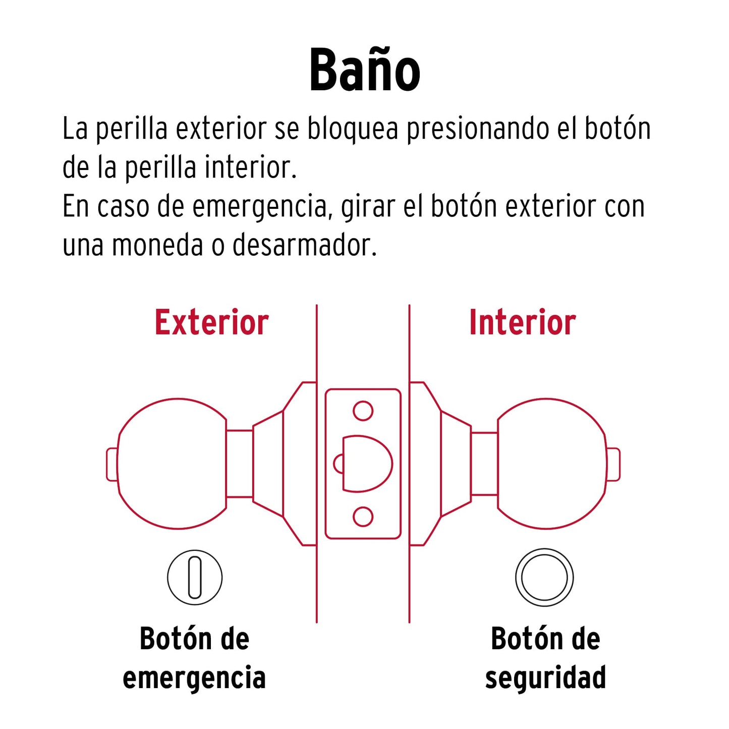 Cerradura esfera,tub,baño, ant, Basic,blister