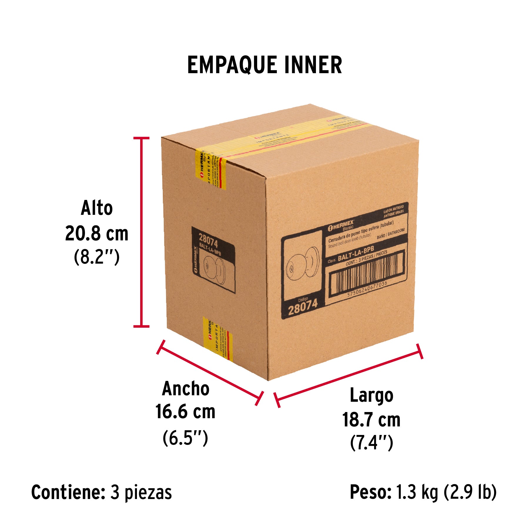 Cerradura esfera,tub,baño, ant, Basic,blister