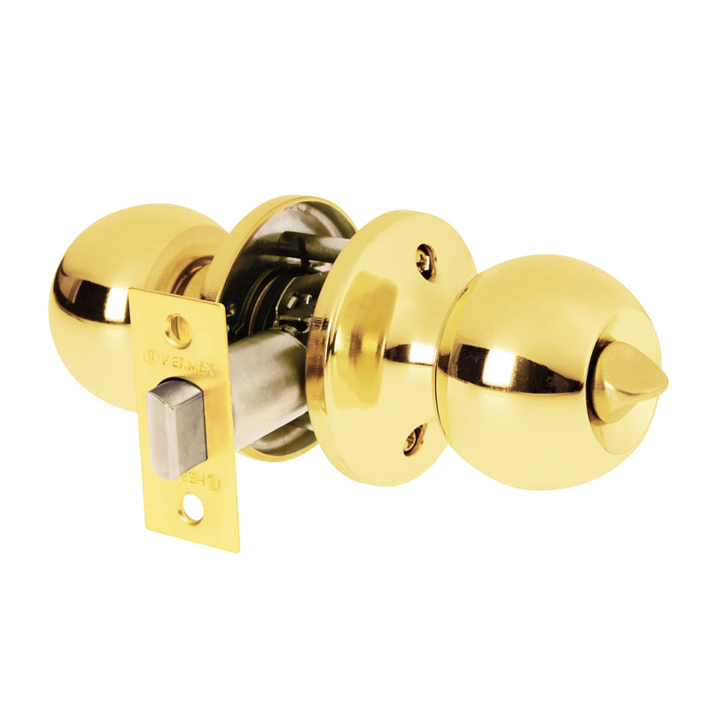 Cerradura pomo, LB, baño, tubular, Hermex Basic