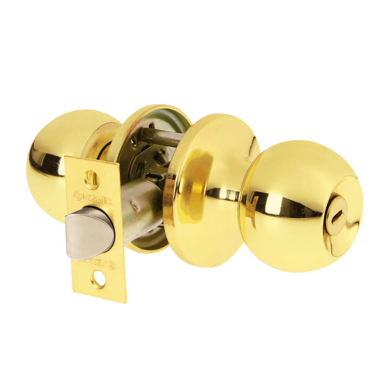 Cerradura pomo, LB, baño, tubular, Hermex Basic
