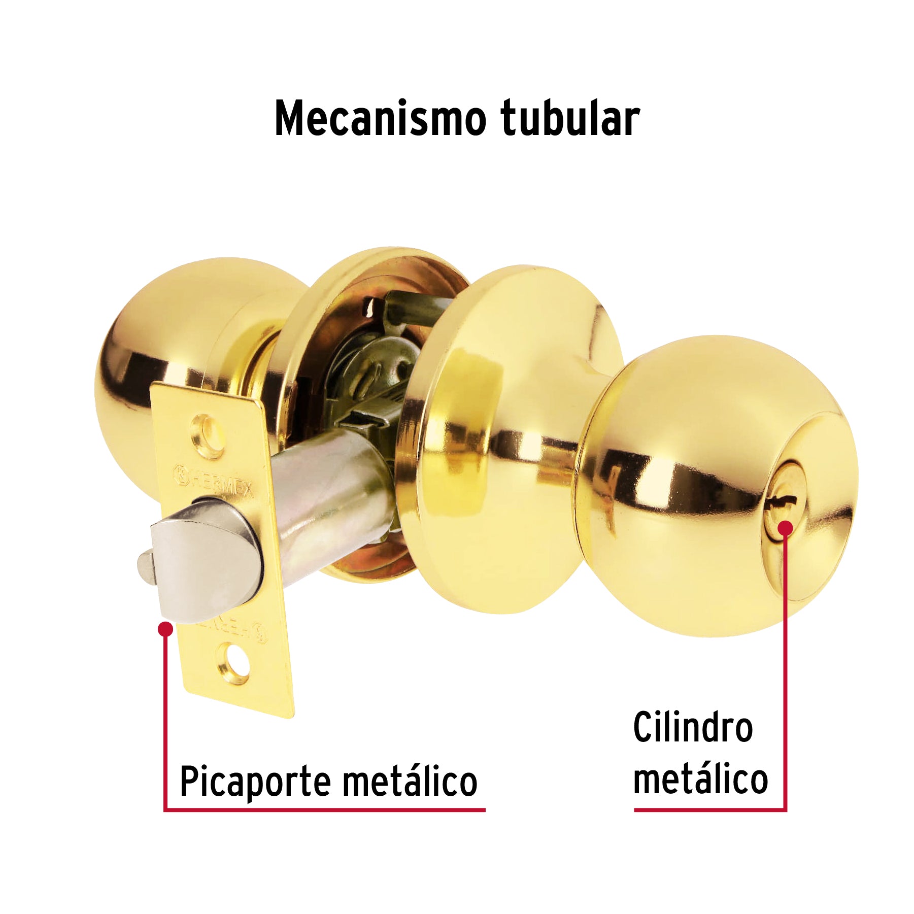 Cerradura esf,tub,ent,brill, Basic,blister