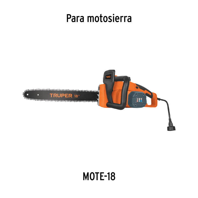 Barra de repuesto para motosierra eléctrica 18"