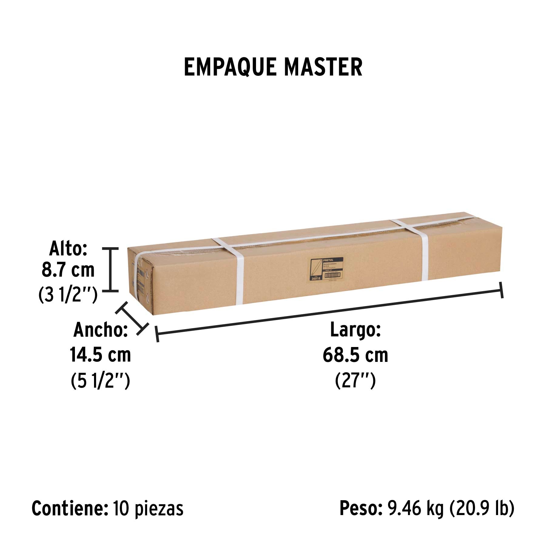 Barra de repuesto para motosierra 18", Pretul