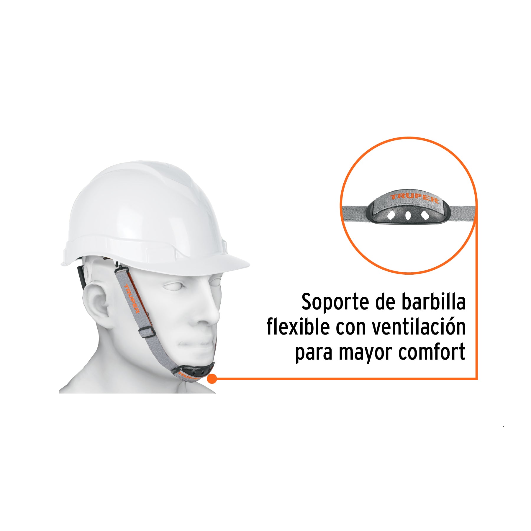 Barboquejo con barbilla para casco de seguridad industrial