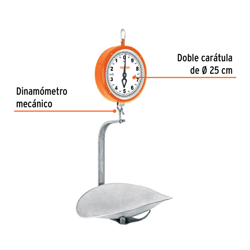 Báscula mecánica colgante de 10 kg