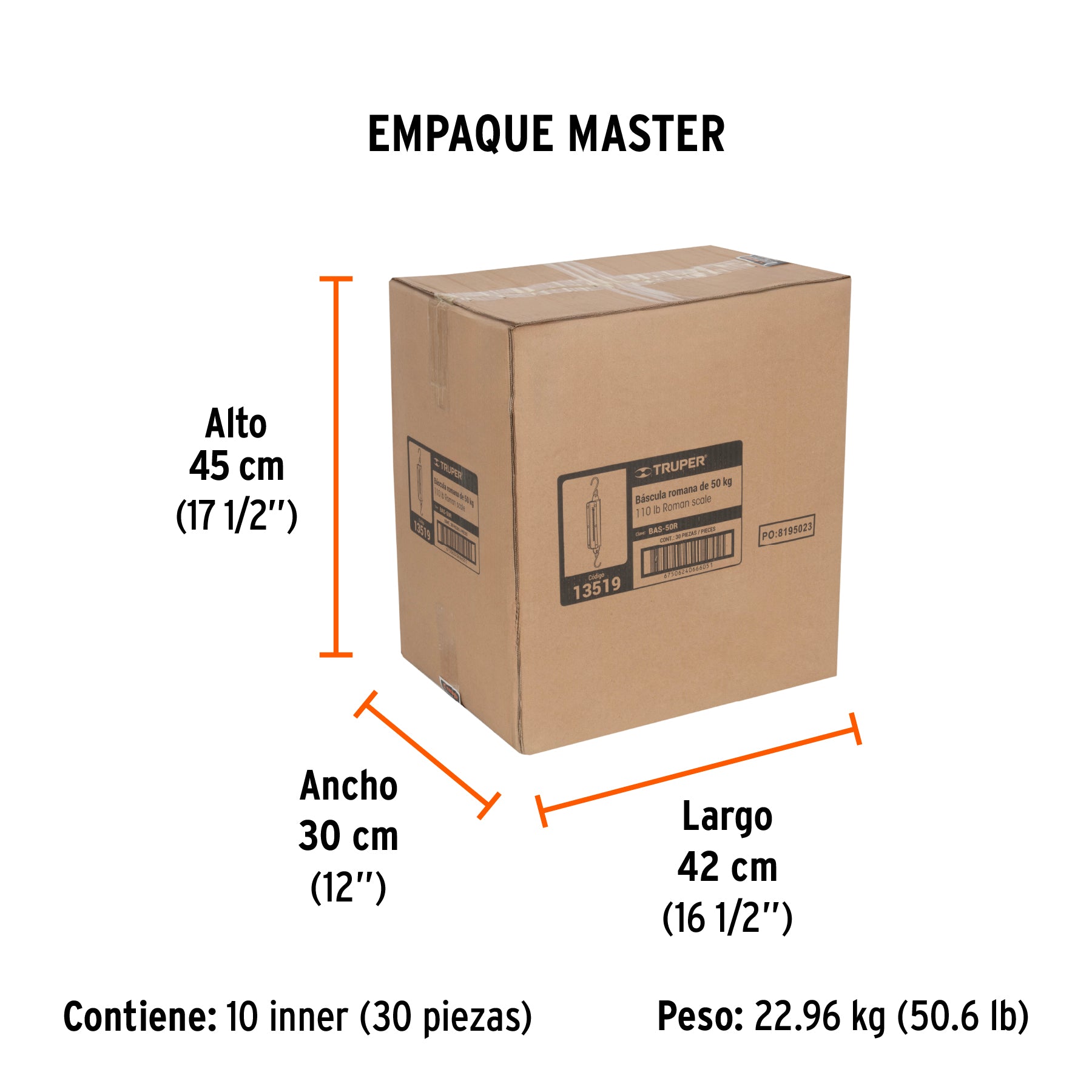 Báscula romana de resorte de 50 kg