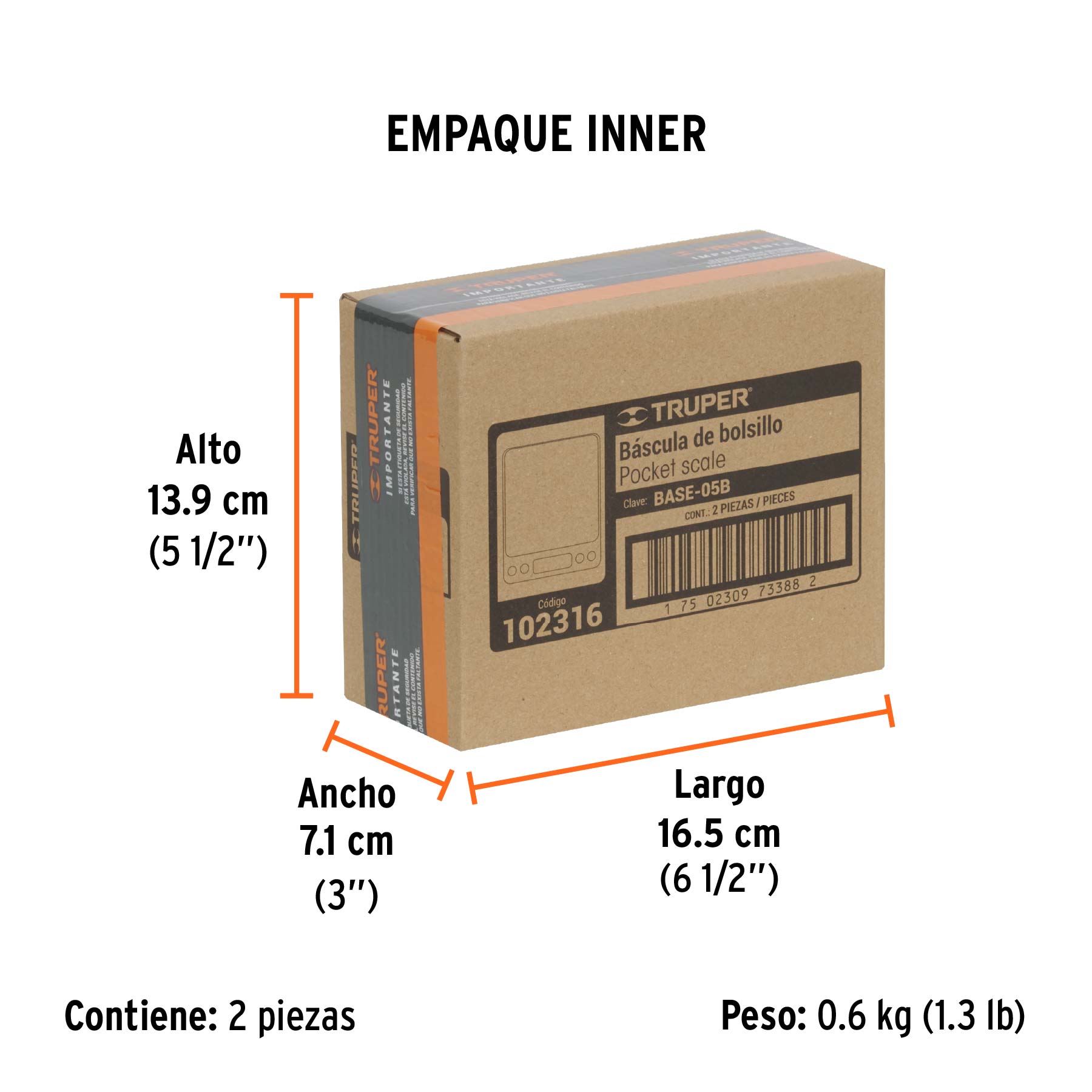 Báscula digital de precisión de bolsillo 500g, Truper
