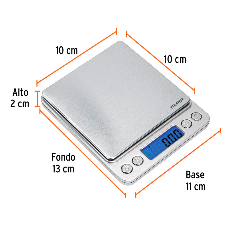 Báscula digital de precisión de bolsillo 500g, Truper
