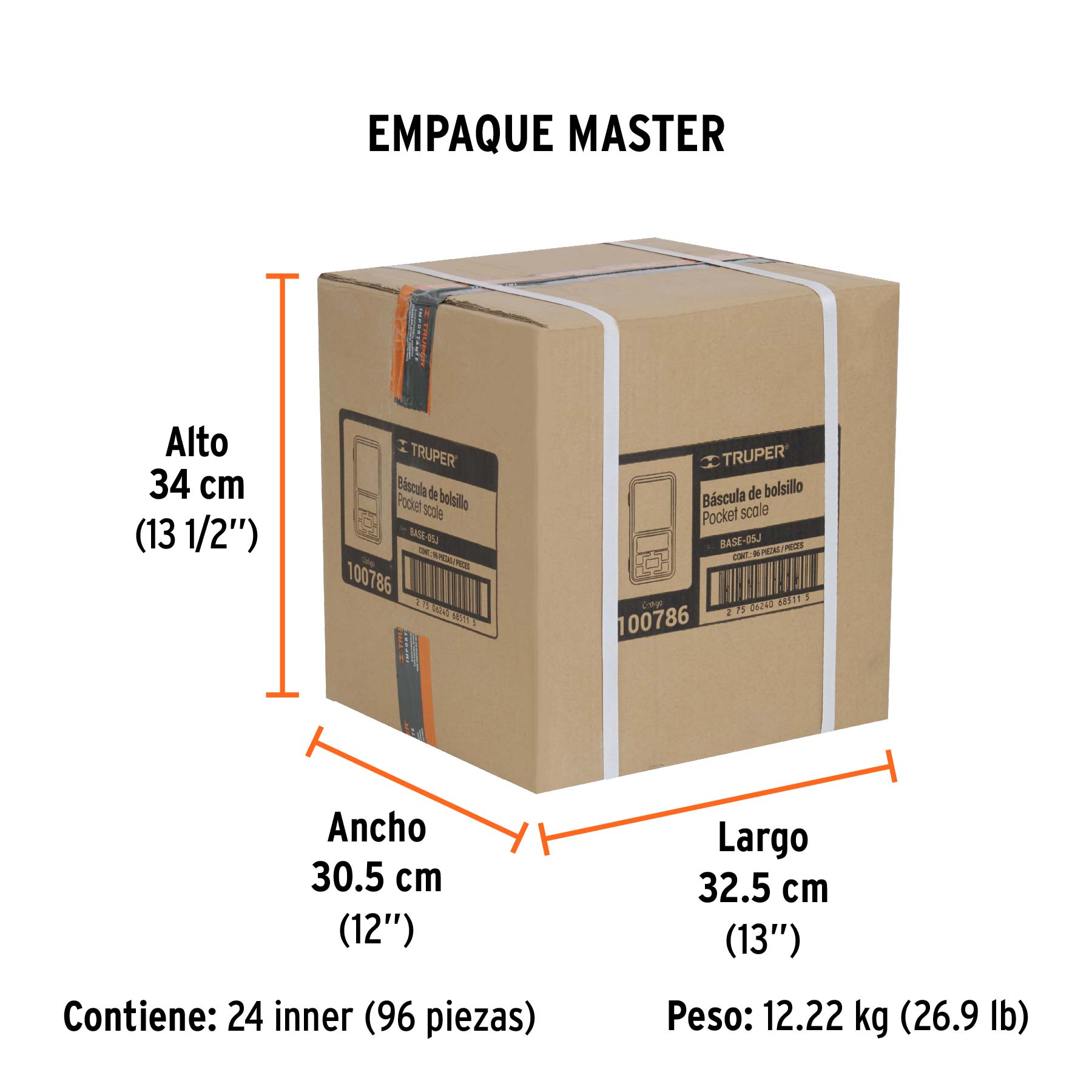 Báscula capacidad 500 g electrónica de bolsillo, Truper