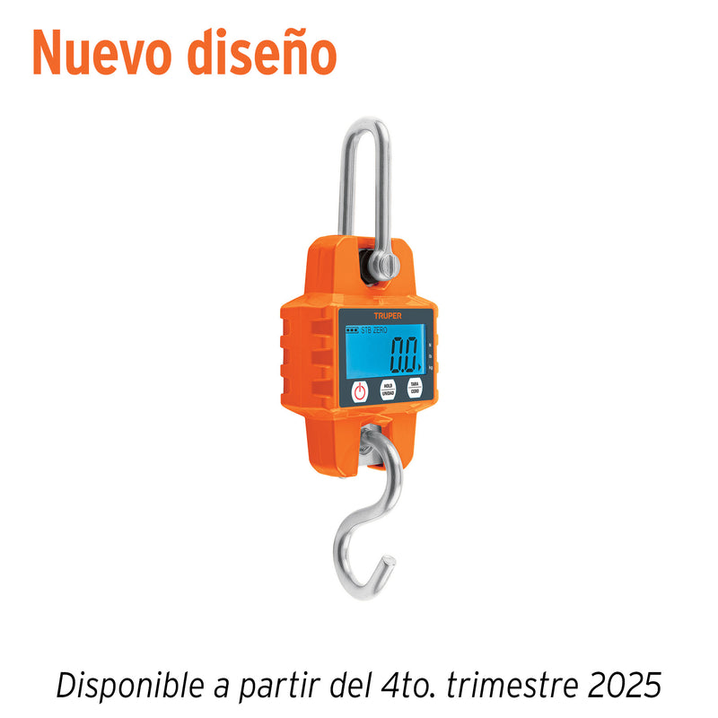Báscula capacidad 300 kg electrónica colgante, Truper